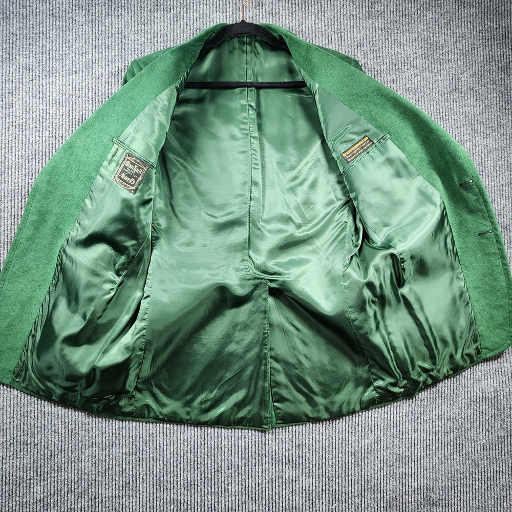 Vintage ClanHall Green Suede Leather Blazer Mens 44 Sport Coat Union Made in USA - Picture 10 of 16